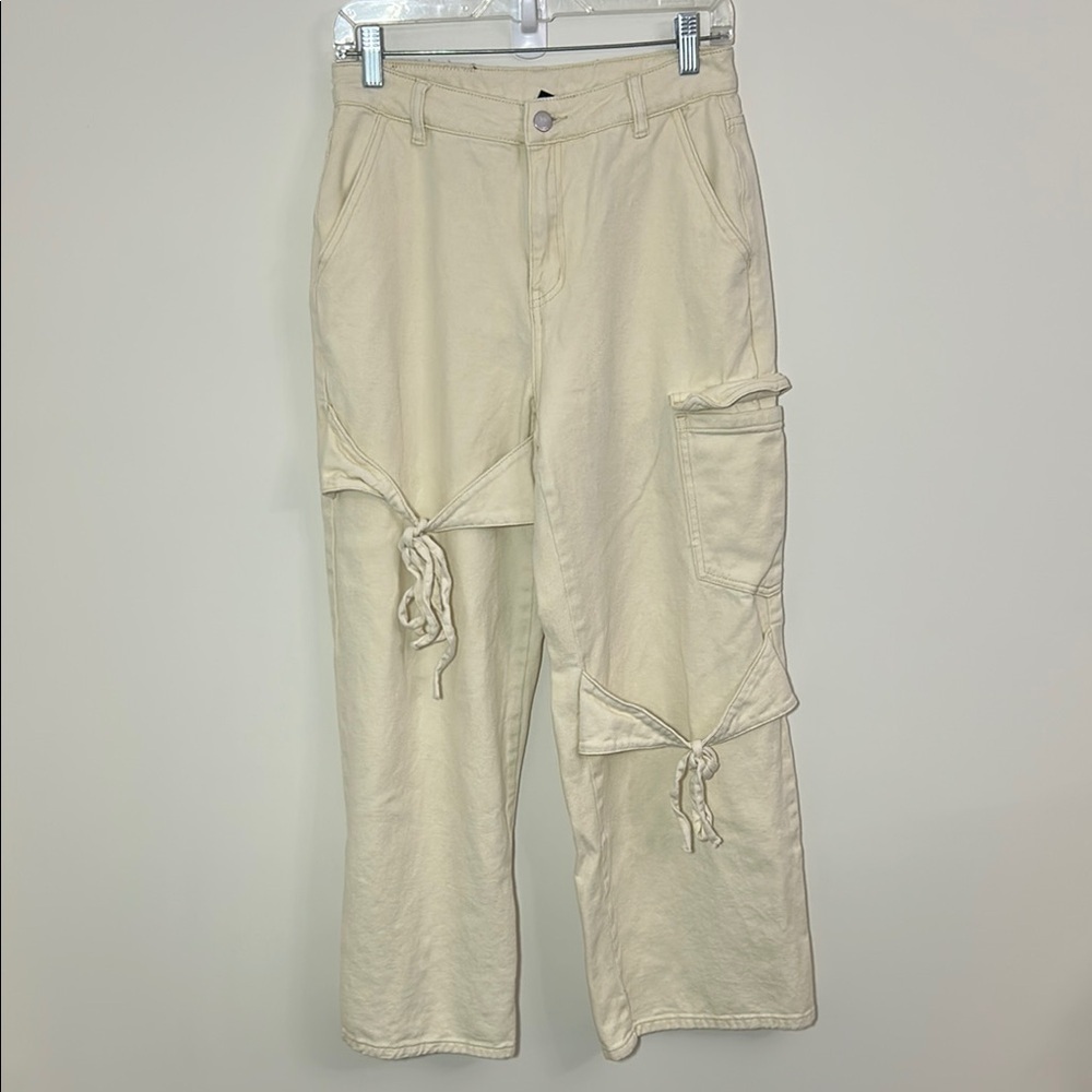 Cider Cream Wide Leg Denim Pants